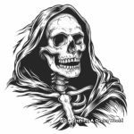 Enchanting Grim Reaper Skull Coloring Pages 4
