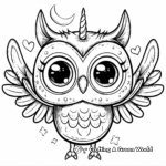 Enchanting Night-Owl Owlicorn Coloring Pages 3