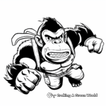 Energetic Donkey Kong Coloring Pages 1