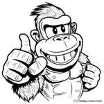 Energetic Donkey Kong Coloring Pages 3