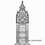 England's Big Ben Bell Coloring Pages 1