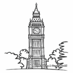 England's Big Ben Bell Coloring Pages 2