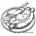 English Breakfast Hot Dog Coloring Pages 1