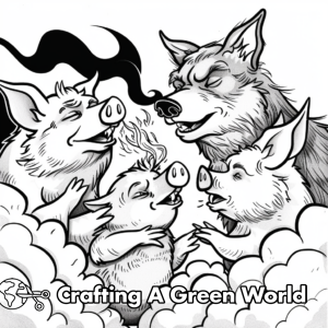Three Little Pigs Coloring Pages - Free &amp; Printable!