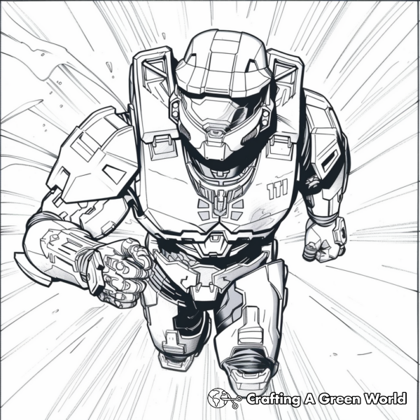 Epic Master Chief Halo Coloring Pages 1