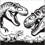 Epic T-Rex vs Spinosaurus Battle Coloring Pages 3