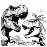 Epic T-Rex vs Spinosaurus Battle Coloring Pages 4