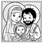 Epiphany Color by Number: Holy Family Coloring Pages 1