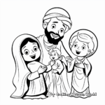 Epiphany Color by Number: Holy Family Coloring Pages 2