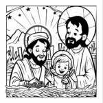 Epiphany Color by Number: Holy Family Coloring Pages 3