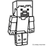 Especially for Adults: Complex Minecraft Steve Coloring Pages 1