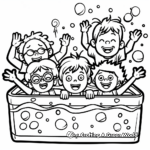 Excited Kids in Pool Summer Coloring Pages 4