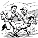Exciting Base Stealing Baseball Coloring Pages 2