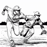 Exciting Base Stealing Baseball Coloring Pages 4