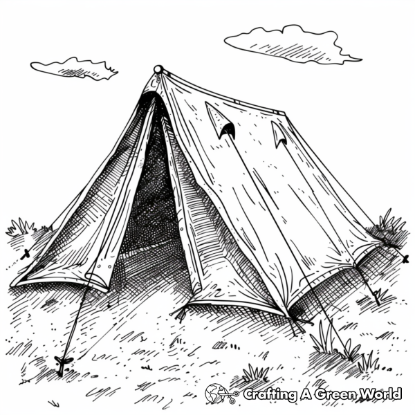 Exciting Camping Tent Coloring Pages 1