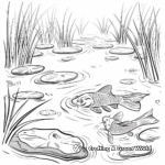 Exciting Koi Pond Coloring Pages 1