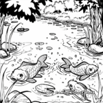 Exciting Koi Pond Coloring Pages 4