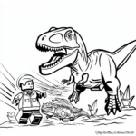 Exciting Lego Jurassic World Dinosaur Chase Coloring Pages 1