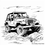 Exciting Off-Road Jeep: Terrain-Scene Coloring Pages 4