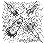 Exciting Space Exploration Maze Coloring Pages 4