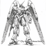 Exia Gundam Detailed Coloring Pages for Adults 1