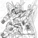 Exia Gundam Detailed Coloring Pages for Adults 3