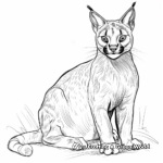 Exotic Caracal from Africa Coloring Pages 3