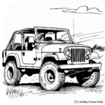 Exotic Jeep Safari Theme Coloring Pages 1