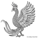 Exotic Phoenix Coloring Pages 1