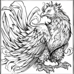 Exotic Phoenix Coloring Pages 2