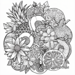 Exotic Tropical Fruit Coloring Pages for Adults 4