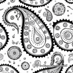 Exquisite Paisley Pattern Coloring Pages 1