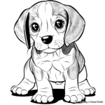 Extra Bright Lisa Frank Beagle Puppy Coloring Pages 2
