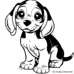 Extra Bright Lisa Frank Beagle Puppy Coloring Pages 4