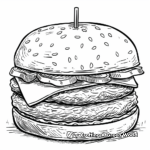Extravagant Gourmet Burger Coloring Pages 1