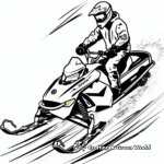Extreme Sport Snowmobiling Coloring Pages 4