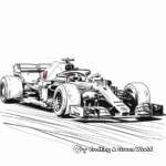 F1 Car in Action Coloring Pages 1