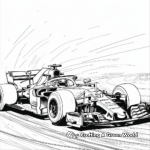 F1 Car in Action Coloring Pages 3