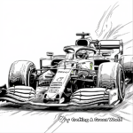 F1 Car in Action Coloring Pages 4