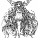Fabulous Anime Fairy with Beautiful Long Hair Coloring Pages 2