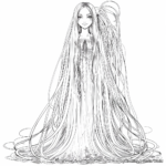 Fabulous Anime Fairy with Beautiful Long Hair Coloring Pages 4