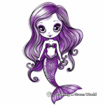 Fabulous Purple Mermaid Coloring Pages 1