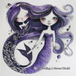 Fabulous Purple Mermaid Coloring Pages 2
