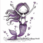 Fabulous Purple Mermaid Coloring Pages 3