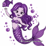 Fabulous Purple Mermaid Coloring Pages 4