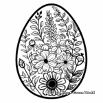 Fabulously Floral Easter Egg Coloring Pages 2