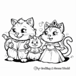 Fairy Tale Cat Princess Coloring Pages 4