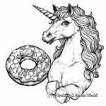 Fairy tale Unicorn Donut Coloring Pages 1