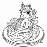 Fairy tale Unicorn Donut Coloring Pages 2