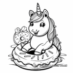 Fairy tale Unicorn Donut Coloring Pages 3